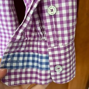 Brooks brothers gingham button up dress shirt
